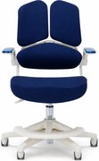 RESIGILAT- ErgoMotion Junior – Scaun Ergonomic pentru copii, Reglaje Multiple, Ajustare Personalizată, Adaptabil pe măsura creșterii, Suport Lombar 3 Zone, Roți Blocabile, Bleumarin