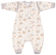 Sac de dormit copii cu picioare si maneci detasabile din bumbac flausat 6-18 luni Kidizi On a Cloud Pastel,1 tog