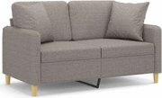 vidaXL Canapea cu 2 locuri cu pernuțe, gri taupe, 120 cm, textil