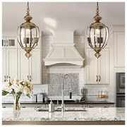 Ideal Lux - Candelabru suspendat pe lanț NORMA 1xE27/60W/230V Ø 25 cm bronz