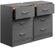 Deuba Set 2 noptiere Eloise 54x39x28 cm - LED antracit
