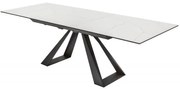 Masa dining extensibila alb gri cu blat de ceramica Concord, 180-230 cm