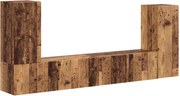vidaXL Set comodă TV 4 pcs Lemn Vechi Lemn compozit