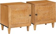 vidaXL Dulap de noapte 2 pcs Maro deschis 40 x 33 x 46 cm