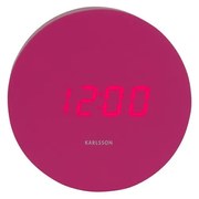 Karlsson 5981BP ceas LED de design cu alarmă, roz,diametru 9 cm