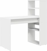 vidaXL Birou cu raft cu depozitare Alb 113 x 54 x 120 cm Lemn compozit