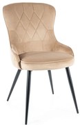 Scaun de bucaterie Lotus Velvet, bej/negru