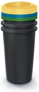 Set pubele pentru deseuri sortate, rotunde, 3 x 25 l, colorate