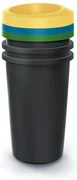 Set pubele pentru deseuri sortate, rotunde, 3 x 25 l, colorate