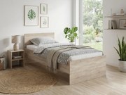 Pat ELISA 90 x 200 cm, stejar sonoma Saltele: Saltea Sommera 18 cm, Somiera pat: Cu lamele drepte