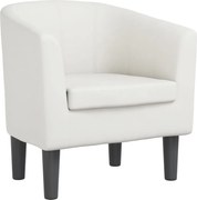 vidaXL Fotoliu tip cuvă, alb, piele ecologică