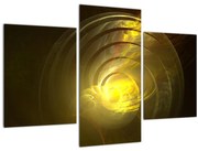 Tabloul cu spirala abstractă în galben (90x60 cm)