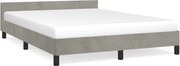 vidaXL Cadru de pat fără saltea, gri deschis, 140x190 cm, catifea