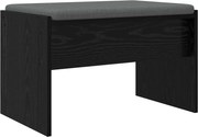 vidaXL Bancă pentru hol cu pernă Stejar Negru 63 x 38 x 40 cm