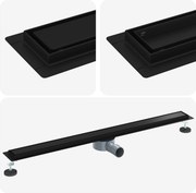 vidaXL Scurgere de duș 2 în 1 cu sifon 360° Negru 100 cm