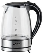Cana electrica Voltz V51230E, 2200W, 1.7 L, Sticla, Inox