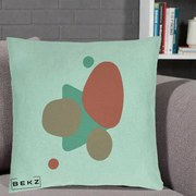 Perna Decorativa Abstract Forme Coral Turcoaz, 40x40 cm, Verde Menta, Husa Detasabila, Perna Inclusa, BEKZ®