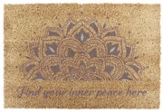 Covoraș de intrare din fibre de nucă de cocos 40x60 cm Find Your Inner Peace – Artsy Doormats