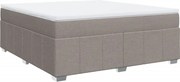 vidaXL Pat continental cu saltea, gri taupe, 180x200 cm, textil