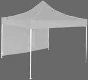 Pavilion de grădină 3x3m – din aluminiu, 1 perete lateral, Gri / antracit