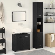 vidaXL Mobilier pentru Baie 3 pcs Stejar Negru 30 x 30 x 183.5 cm
