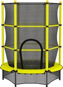 HOMCOM Trambulină Ø140 cm pentru copii 3-10 ani cu plasă de siguranță, capacitate 50 kg, interior/exterior, galben | Aosom Romania
