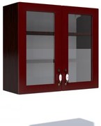 Corp superior vitrina 80 cu 2 usi Zebra MDF rosu simplu