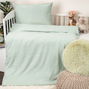 Lenjerie de pătuț din muselină pentru copii 4Home Teal , 100 x 135 cm, 40 x 60 cm