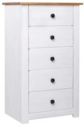 vidaXL Servantă, alb, 46 x 40 x 89 cm, lemn de pin, gama Panama