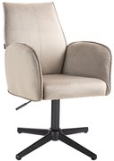 HR280CROSS Scaun Latte din Catifea cu Bază Neagră