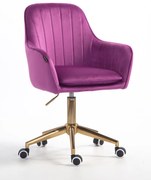 HR2022K Scaun Fucsia din Catifea Bază Aurie