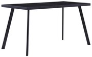 vidaXL Masă de bucătărie, negru, 140 x 70 x 75 cm, sticlă securizată