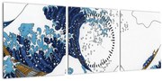 Tablou - Desen japonez, valuri (cu ceas) (90x30 cm)