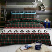 Lenjerie de pat din flanel REINDEER verde Dimensiune lenjerie de pat: 70 x 90 cm | 140 x 200 cm