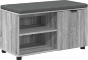 vidaXL Bancă pentru hol cu pernă cu raft Sonoma gri 80 x 38 x 46 cm