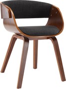 vidaXL Scaun de bucătărie, gri, lemn curbat și material textil