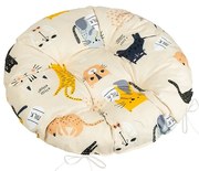 Bellatex Perna Adéla matlasată rotundă Pisicăgalbenă, 40 x 40 cm