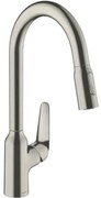 Baterie bucatarie cu dus extractibil crom periat Hansgrohe Focus M42 220 cu 2 jeturi