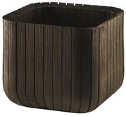 Jardinieră din plastic Keter Cube planter M, maro, 30 x 30 x 30 cm