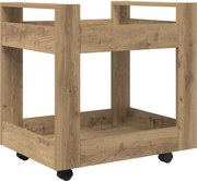 vidaXL Cărucior Birou Stejar Artizanal 60 x 45 x 60 cm Lemn compozit