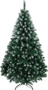 HOMCOM Brad de Crăciun cu 700 Ramuri Ignifuge, Efect Înzăpezit Realist și Bază din Oțel, 100x100x180 cm, Verde | Aosom Romania