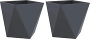vidaXL Jardinieră 2 pcs Antracit 40 x 40 x 40 cm Oțel