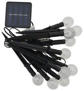 Lampă solară LED RGB, 10 x LED, 1,2 V, 300 mAh, IP44, neagră