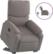 vidaXL Fotoliu electric rabatabil cu ridicare, gri taupe, textil