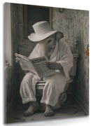 Tablou elefant cu ziar pe toaletă