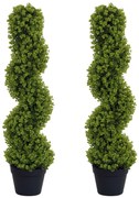 HOMCOM Set de 2 plante decorative, Plante artificiale în ghiveci, Plante artificiale pentru casă, interior, exterior, 90 cm, Verde | Aosom Romania