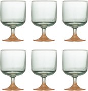 Set 6 pahare din sticlă, multicolor, cu finisaj vopsit prin pulverizare și bază contrastantă, 7,5x12,5 cm, 300 ml, „Signe"