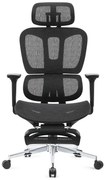 RESIGILAT- ERGOTHRONE Scaun ergonomic, cotiere 2D, suport picioare, Full Mesh, Negru