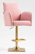 HR280KW Scaun Roz Pudra Boucle cu Bază Aurie