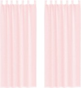 vidaXL Perdele Voile cu buzunare pentru bare 2 buc Roz deschis